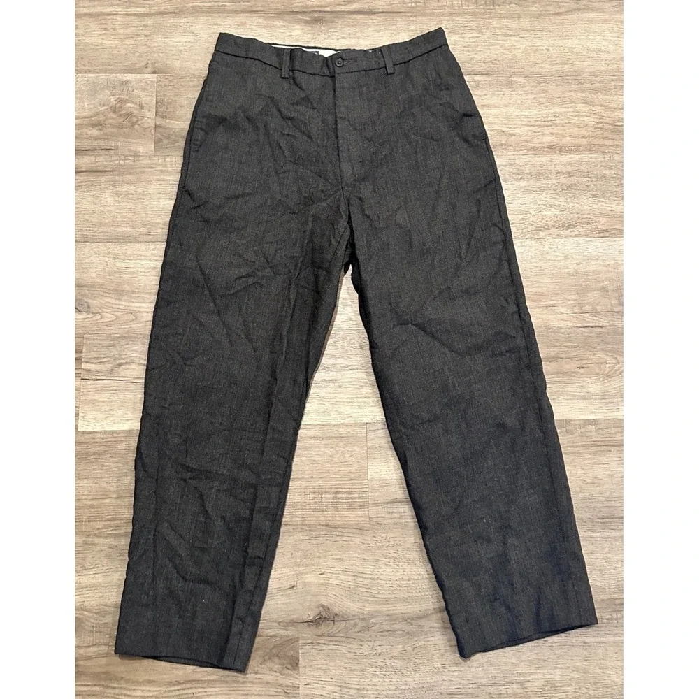 VTG Gap Mens Relaxed Fit 100% Wool Trousers Charcoal Gray Straight Leg 33x28